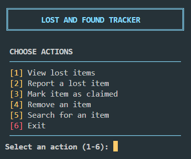 Lost and Found Tracker